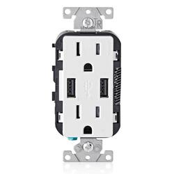 Decora&reg; Combination Duplex Receptacle/Outlet and USB Charger